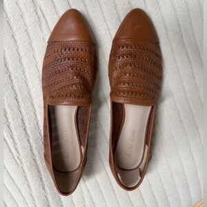 Essex Lane Brown Woven Leather Flats